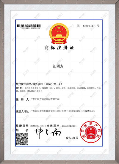 匯四方商標證書